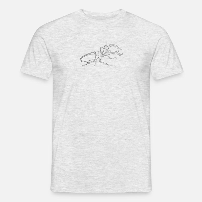 Hirschkäffer - one line drawing - Männer T-Shirt - Grau meliert