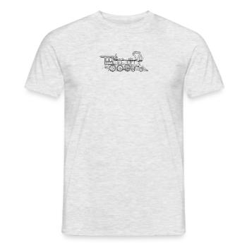 Locomotive train - one line drawing - Men's T-Shirt - heather grey - Front - AI Model Male 178 dark (178cm)