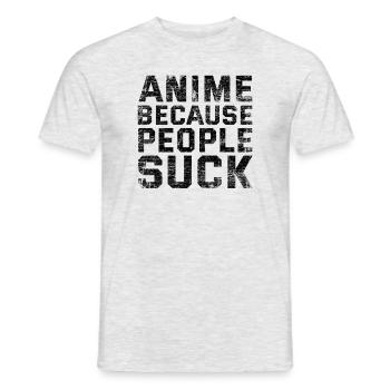 Anime - Men's T-Shirt - heather grey - Front - AI Model Male 178 dark (178cm)