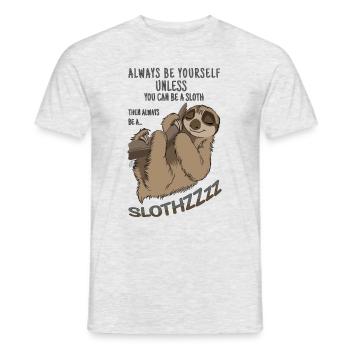 Sei du selbst sei Faultier - Männer T-Shirt - Grau meliert - Vorne - AI Model Male 178 dark (178cm)