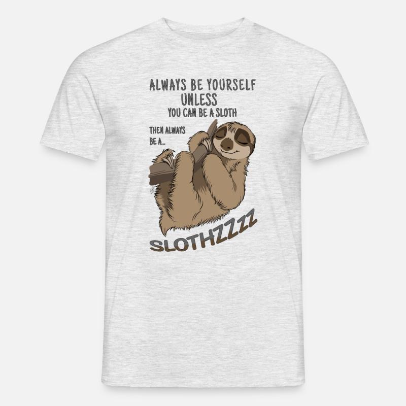 Sei du selbst sei Faultier - Männer T-Shirt - Grau meliert