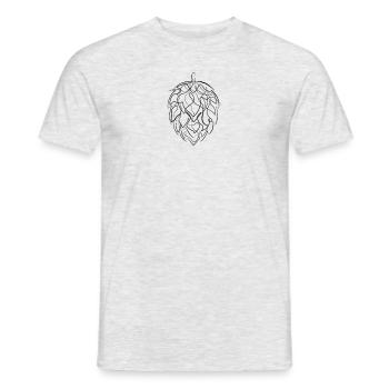 Hop beer - one line drawing - Men's T-Shirt - heather grey - Front - AI Model Male 178 dark (178cm)