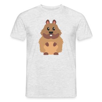 Biber - Männer T-Shirt - Grau meliert - Vorne - AI Model Male 178 dark (178cm)