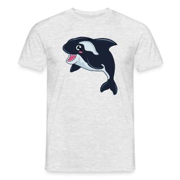 Orca Wal - Männer T-Shirt - Grau meliert - Vorne - AI Model Male 178 dark (178cm)