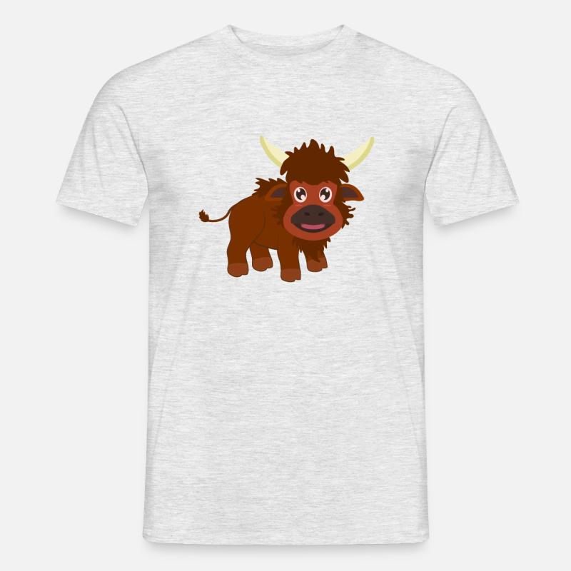 Bison Büffel - Männer T-Shirt - Grau meliert