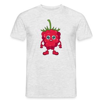 Himbeere - Männer T-Shirt - Grau meliert - Vorne - AI Model Male 178 dark (178cm)