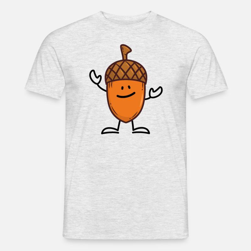 Eichel Herbst Eiche Baum - Männer T-Shirt - Grau meliert