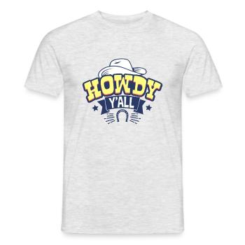 Cowboy cheval cavalier - T-shirt homme - gris chiné - Devant - AI Model Male 178 dark (178cm)