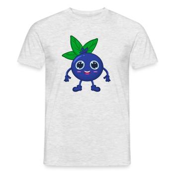 Heidelbeere Blaubeere - Männer T-Shirt - Grau meliert - Vorne - AI Model Male 178 dark (178cm)