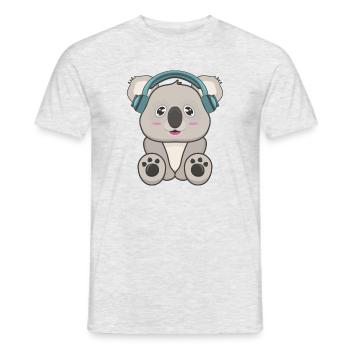 Koala music - Men's T-Shirt - heather grey - Front - AI Model Male 178 dark (178cm)