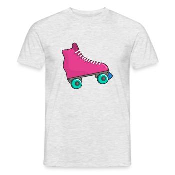 Roller skates in pink roller skating - Men's T-Shirt - heather grey - Front - AI Model Male 178 dark (178cm)