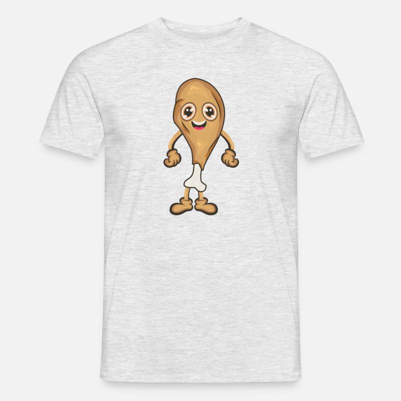 Hähnchen Keule Chicken Wing - Männer T-Shirt - Grau meliert