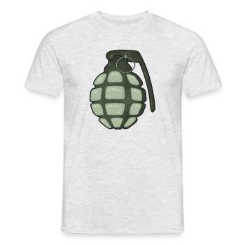 Jeu de gamer de grenade à main - T-shirt homme - gris chiné - Devant - AI Model Male 178 dark (178cm)