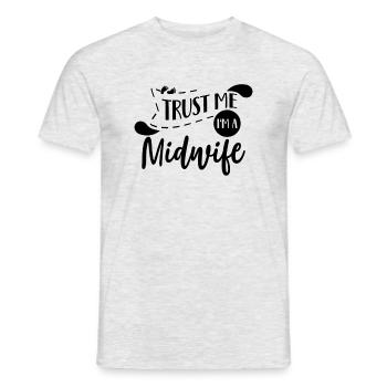 sage-femme - T-shirt homme - gris chiné - Devant - AI Model Male 178 dark (178cm)