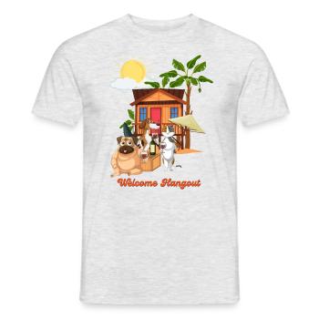 hang out party - Men's T-Shirt - heather grey - Front - AI Model Male 178 dark (178cm)