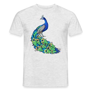 Peacock Feather Feather Bird - Men's T-Shirt - heather grey - Front - AI Model Male 178 dark (178cm)