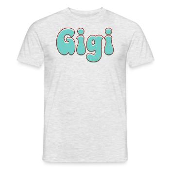 Name Girl Gigi Retro Name Gigi Couple - Men's T-Shirt - heather grey - Front - AI Model Male 178 dark (178cm)