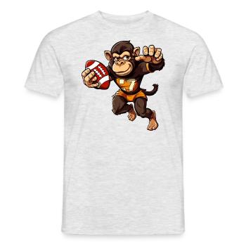 Affen Rugbyspieler - Männer T-Shirt - Grau meliert - Vorne - AI Model Male 178 dark (178cm)