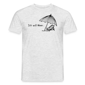 Ich will Meer. - Männer T-Shirt - Grau meliert - Vorne - AI Model Male 178 dark (178cm)