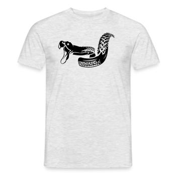 Singletrail.at - votre pneu devient un serpent! - T-shirt homme - gris chiné - Devant - AI Model Male 178 dark (178cm)