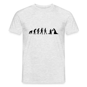 Evolution mariée et le marié mariée proposition de mariage - T-shirt homme - gris chiné - Devant - AI Model Male 178 dark (178cm)