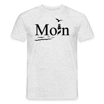 Maritime Moin Design with Seagull and Lighthouse - Men's T-Shirt - heather grey - Front - AI Model Male 178 dark (178cm)