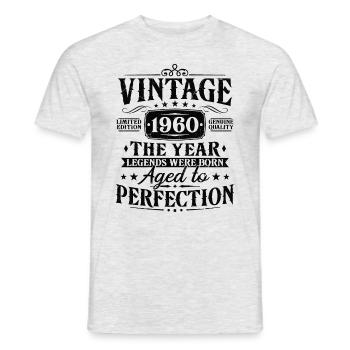Cadeau d’anniversaire vintage des années 1960 - T-shirt homme - gris chiné - Devant - AI Model Male 178 dark (178cm)