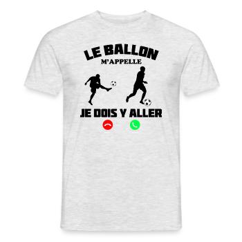 Foot le Ballon M'appelle Cadeau Homme - T-shirt homme - gris chiné - Devant - AI Model Male 178 dark (178cm)