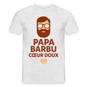 Papa barbu, cœur doux cadeau fête des pères Noël - T-shirt homme - gris chiné - Devant - AI Model Male 178 dark (178cm)