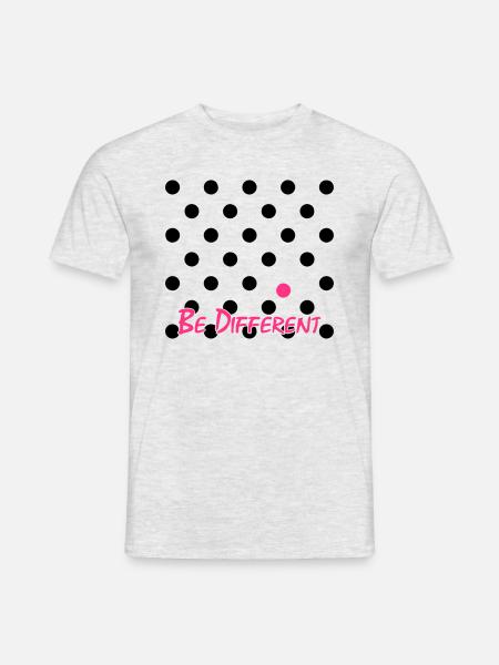 Be Different Polka Dots - Männer T-Shirt - Grau meliert
