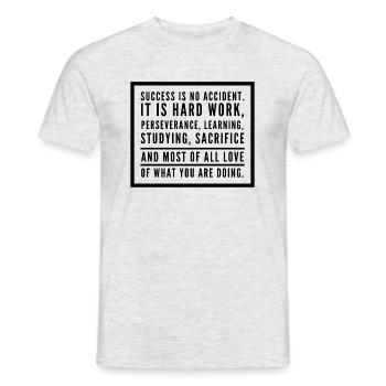 Le succès n'est pas un hasard. Dis en noir - T-shirt homme - gris chiné - Devant - AI Model Male 178 dark (178cm)