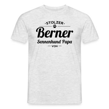 Berner Sennenhund Papa Wunschname - Männer T-Shirt - Grau meliert - Vorne - AI Model Male 178 dark (178cm)