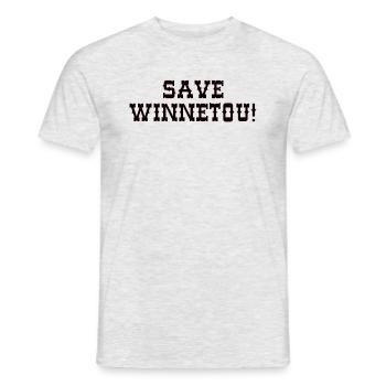 save winnetou,font,typo,black,western - Men's T-Shirt - heather grey - Front - AI Model Male 178 dark (178cm)
