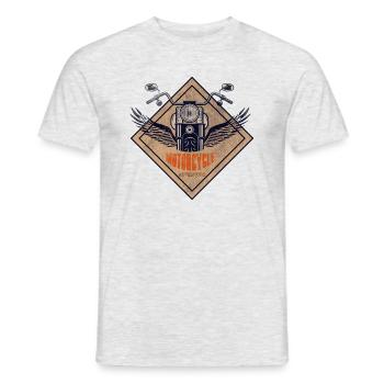 Motorcycle Biker - Men's T-Shirt - heather grey - Front - AI Model Male 178 dark (178cm)