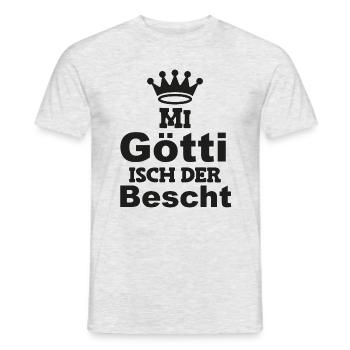 Mi Götti isch der bescht Patenonkel Schweiz - Männer T-Shirt - Grau meliert - Vorne - AI Model Male 178 dark (178cm)