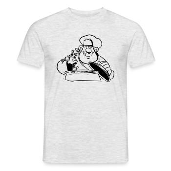 cuire cuisine bande dessinée drôle - T-shirt homme - gris chiné - Devant - AI Model Male 178 dark (178cm)
