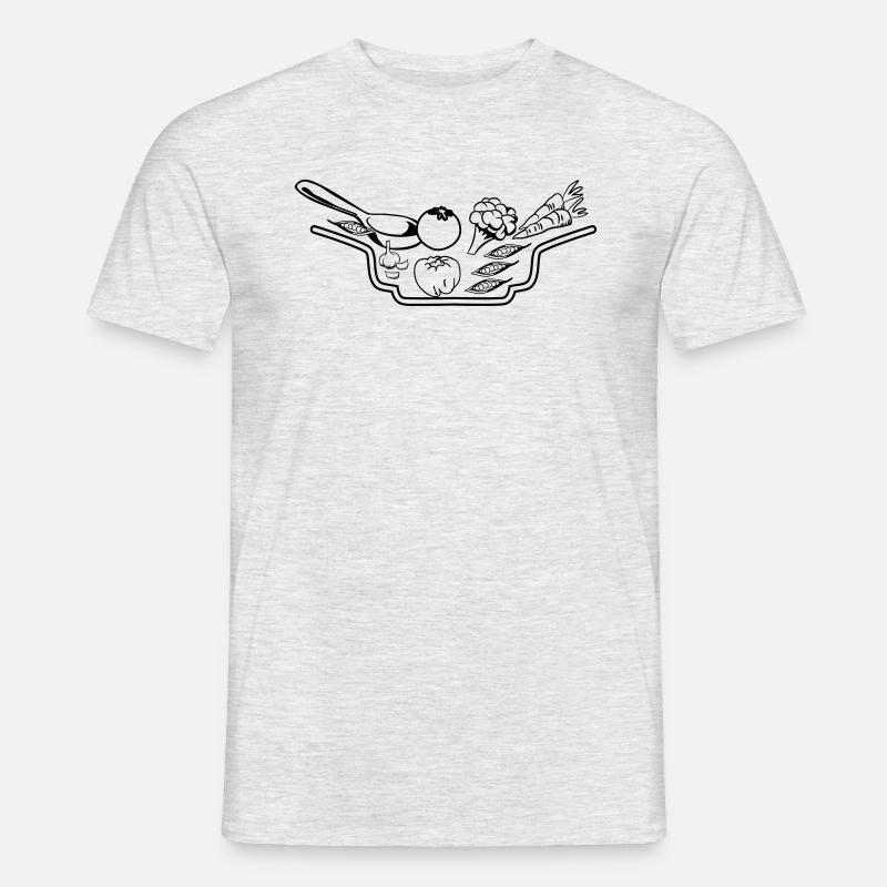 gemüse teller suppe - Männer T-Shirt - Grau meliert