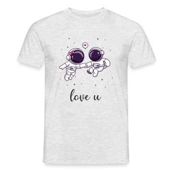 Love You Valentine's Day T-Shirt - A Romance Gift - Men's T-Shirt - heather grey - Front - AI Model Male 178 dark (178cm)