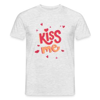 Elegance and Romance in One Kiss Me Garment - Men's T-Shirt - heather grey - Front - AI Model Male 178 dark (178cm)