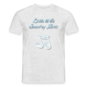 music - Men's T-Shirt - heather grey - Front - AI Model Male 178 dark (178cm)