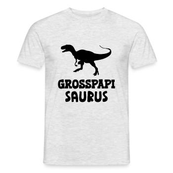 Grosspapi Saurus Großvater Opa Schweiz Opi - Männer T-Shirt - Grau meliert - Vorne - AI Model Male 178 dark (178cm)