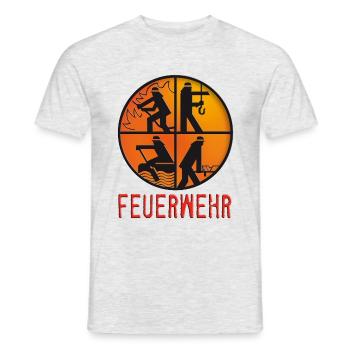 feuerwehr_symbole_012015_b - Männer T-Shirt - Grau meliert - Vorne - AI Model Male 178 dark (178cm)