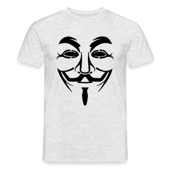 V like Vendetta - Anonymous! Gift idea - Men's T-Shirt - heather grey - Front - AI Model Male 178 dark (178cm)