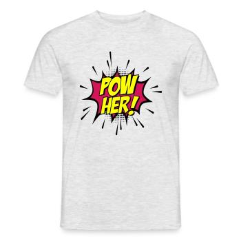 Farben änderbar | Pow her Frau Energie Power - Männer T-Shirt - Grau meliert - Vorne - AI Model Male 178 dark (178cm)