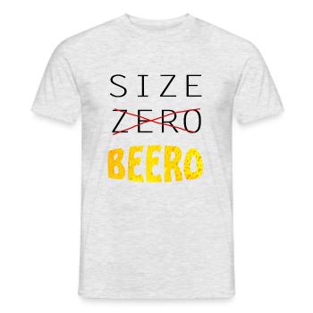 lustiger Bierspruch, Beer, Bier, Size Biero - Männer T-Shirt - Grau meliert - Vorne - AI Model Male 178 dark (178cm)