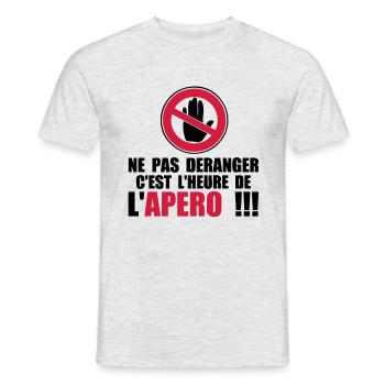 not disturb time apero1 - Men's T-Shirt - heather grey - Front - AI Model Male 178 dark (178cm)