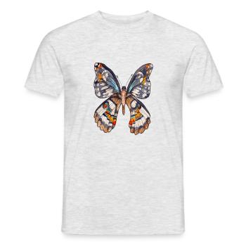 Papillon brun - T-shirt homme - gris chiné - Devant - AI Model Male 178 dark (178cm)