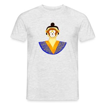 Un homme derrière le masque de singe - T-shirt homme - gris chiné - Devant - AI Model Male 178 dark (178cm)