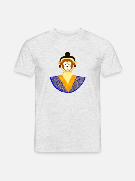 Ein Mann hinter der Affenmaske - Männer T-Shirt - Grau meliert