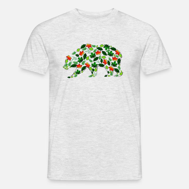 Blattbär - Männer T-Shirt - Grau meliert